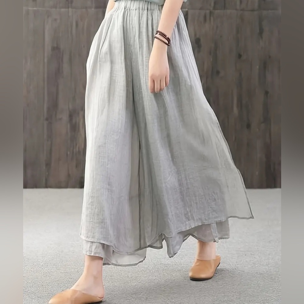 New Skirt-Pants Elastic Waist Grey XL